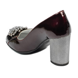 Eleganckie buty damskie 1272 lakier bordo