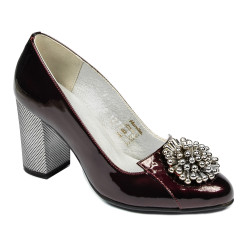 Eleganckie buty damskie 1272 lakier bordo