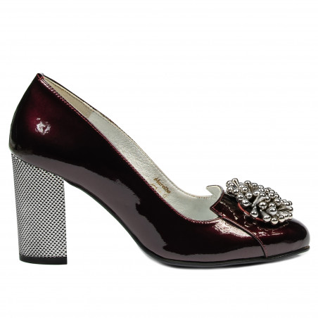 Eleganckie buty damskie 1272 lakier bordo