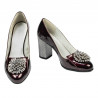 Eleganckie buty damskie 1272 lakier bordo