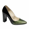 Eleganckie buty damskie 1261 lakierowane zielone+czarne