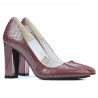 Eleganckie pantofle damskie 1261 pyton bordo