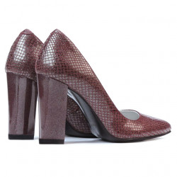 Eleganckie pantofle damskie 1261 pyton bordo