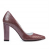 Eleganckie pantofle damskie 1261 pyton bordo