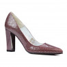 Eleganckie pantofle damskie 1261 pyton bordo