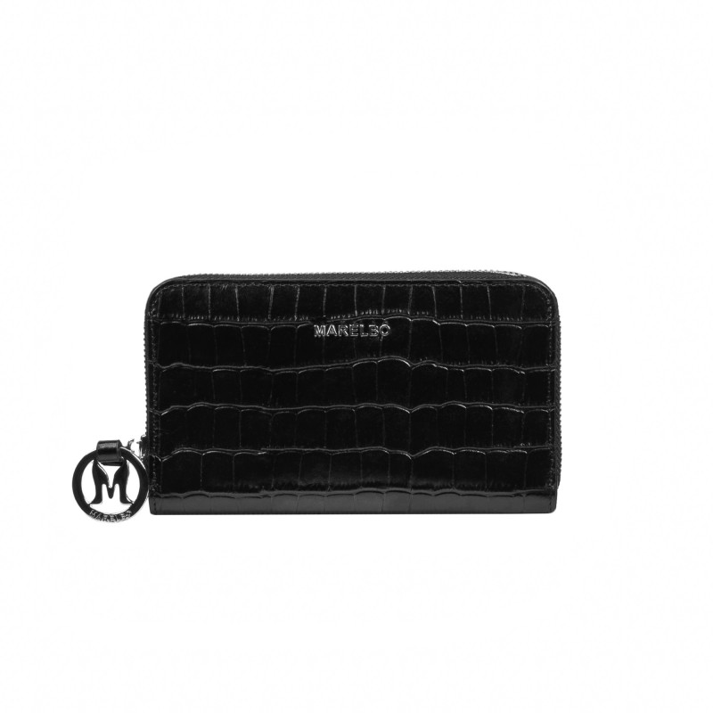 Damski portfel 204g 01 croco czarny