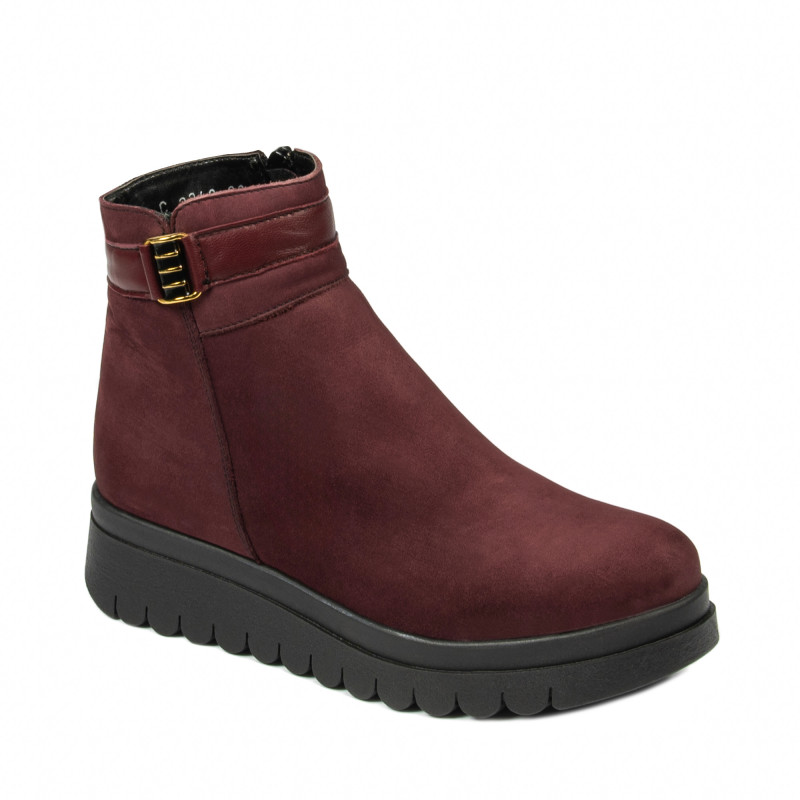 Damskie botki 3342 bufo bordo