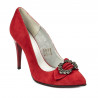 Eleganckie damskie buty 1279 czerwony zamsz