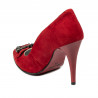 Eleganckie damskie buty 1279 czerwony zamsz