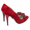 Eleganckie damskie buty 1279 czerwony zamsz