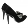 Eleganckie damskie buty 1279 czarne zamszowe