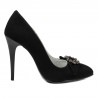 Eleganckie damskie buty 1279 czarne zamszowe
