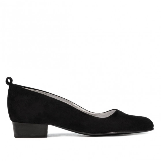 Eleganckie/casual buty damskie 1285 czarne antylopa
