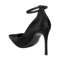 Eleganckie buty damskie 1311 czarny satynowy