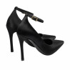 Eleganckie buty damskie 1311 czarny satynowy