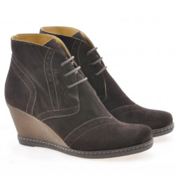 Damskie botki 3230-1 cafe welur