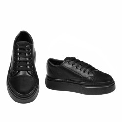 Damskie buty sportowe 6083 czarne kombinowane