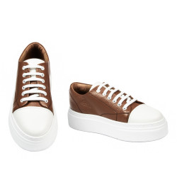 Damskie buty sportowe 6083 brązowe połączone