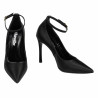 Eleganckie buty damskie 1311 czarny satynowy
