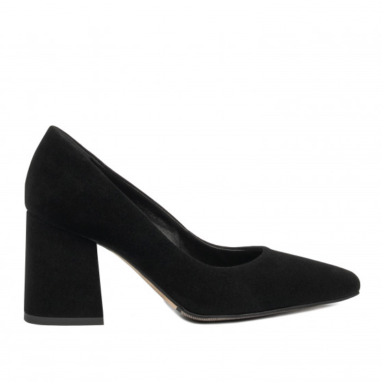 Eleganckie buty damskie 1315 czarny welur