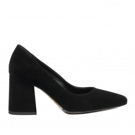 Eleganckie buty damskie 1315 czarny welur