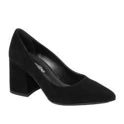 Eleganckie buty damskie 1315 czarny welur