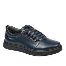 Buty casual męskie 982 indygo kombinowane