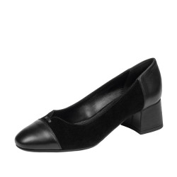 Eleganckie buty damskie 1332 czarny welur łączony