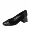 Eleganckie buty damskie 1332 czarny welur łączony