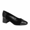 Eleganckie buty damskie 1332 czarny welur łączony
