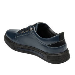 Buty casual męskie 982 indygo kombinowane
