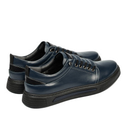 Buty casual męskie 982 indygo kombinowane