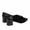 Eleganckie buty damskie 1332 czarny welur łączony