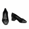 Eleganckie buty damskie 1332 czarny welur łączony