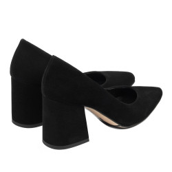 Eleganckie buty damskie 1315 czarny welur