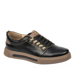 Buty casual męskie 982 czarne łączone