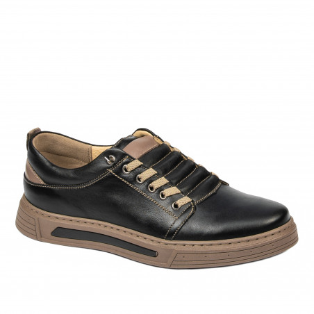 Buty casual męskie 982 czarne łączone
