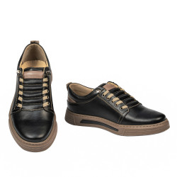 Buty casual męskie 982 czarne łączone