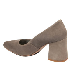 Eleganckie buty damskie 1315 zamsz w kolorze piaskowym