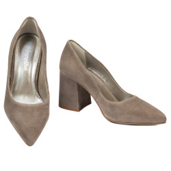Eleganckie buty damskie 1315 zamsz w kolorze piaskowym