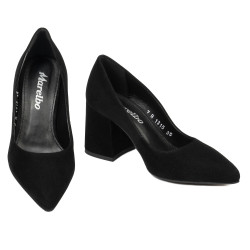Eleganckie buty damskie 1315 czarny welur