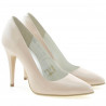 Eleganckie damskie buty 1241 lakierowane perłowy beż