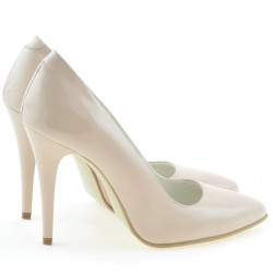 Eleganckie damskie buty 1241 lakierowane perłowy beż