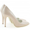 Eleganckie damskie buty 1241 lakierowane perłowy beż