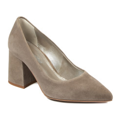 Eleganckie buty damskie 1315 zamsz w kolorze piaskowym