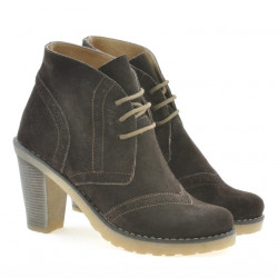 Damskie botki 3230 cafe welur