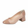Eleganckie buty damskie 1332 lakierowane nude połączone