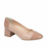 Eleganckie buty damskie 1332 lakierowane nude połączone