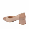 Eleganckie buty damskie 1332 lakierowane nude połączone
