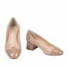 Eleganckie buty damskie 1332 lakierowane nude połączone